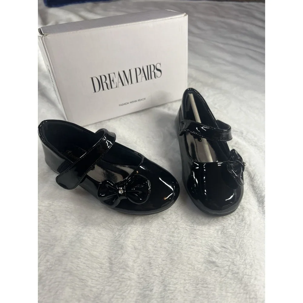 DREAM PAIRS Toddler Girls Kids Flat Shoes Dress Shoes Bow-knot Mary Jane shoes